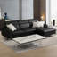 Canapé modulaire en cuir véritable Beele, canapé modulaire, méridienne orientée à droite avec appui-tête réglable-1044337117-1044337118
