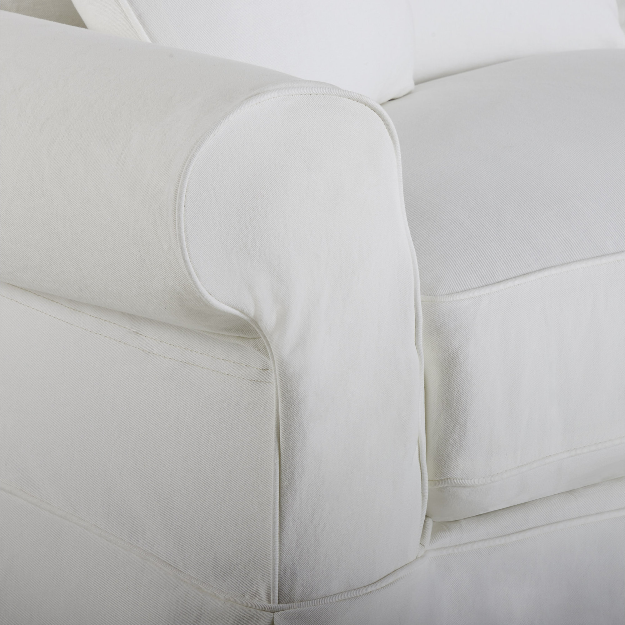 Amari Upholstered L-Sectional, Classic Bleach White Twill, Left Hand Facing