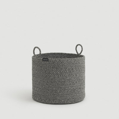 Gray Loops Cotton Rope Basket - Medium
