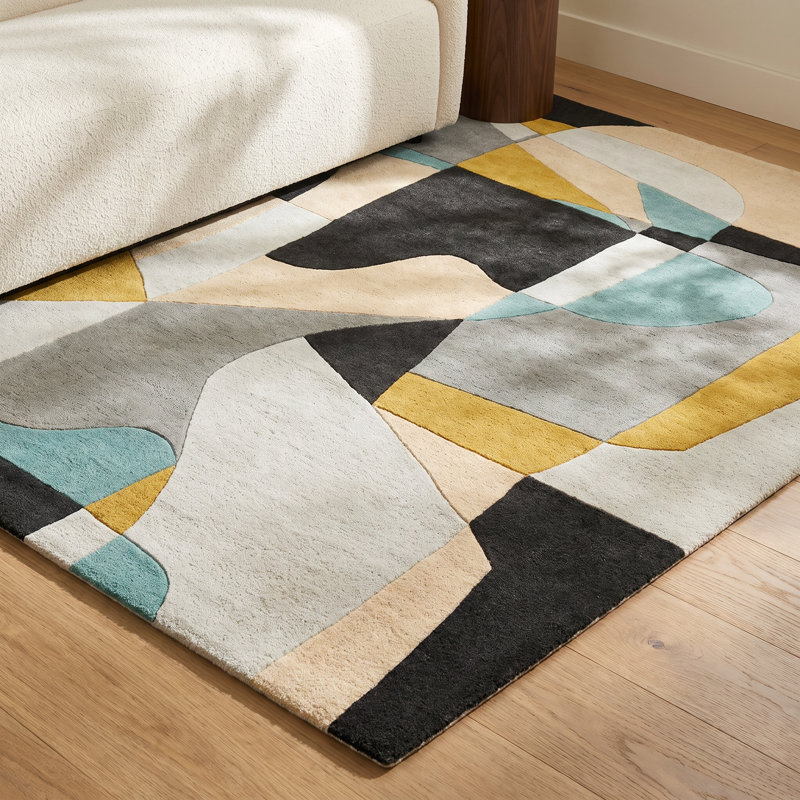 Gaye Wool Geometric Indoor Rug, Rectangle 5' x 8'