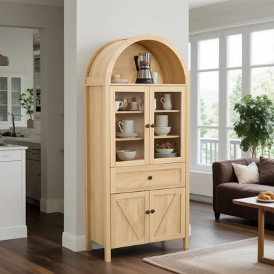 Mid-Century Modern Arched 6-Tier Display Cabinet