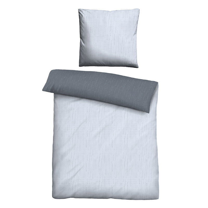 Cotton Dots Duvet Cover Set with Pillowcases, Blue, 200 x 200 cm - 2 Pillowcases 80 x 80 cm