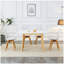 Plateau de table en pierre blanche avec pieds en bois d'hévéa, bureau d'ordinateur pliable, bureau pliable, 4 chaises modernes pouvant pivoter à 360 degrés