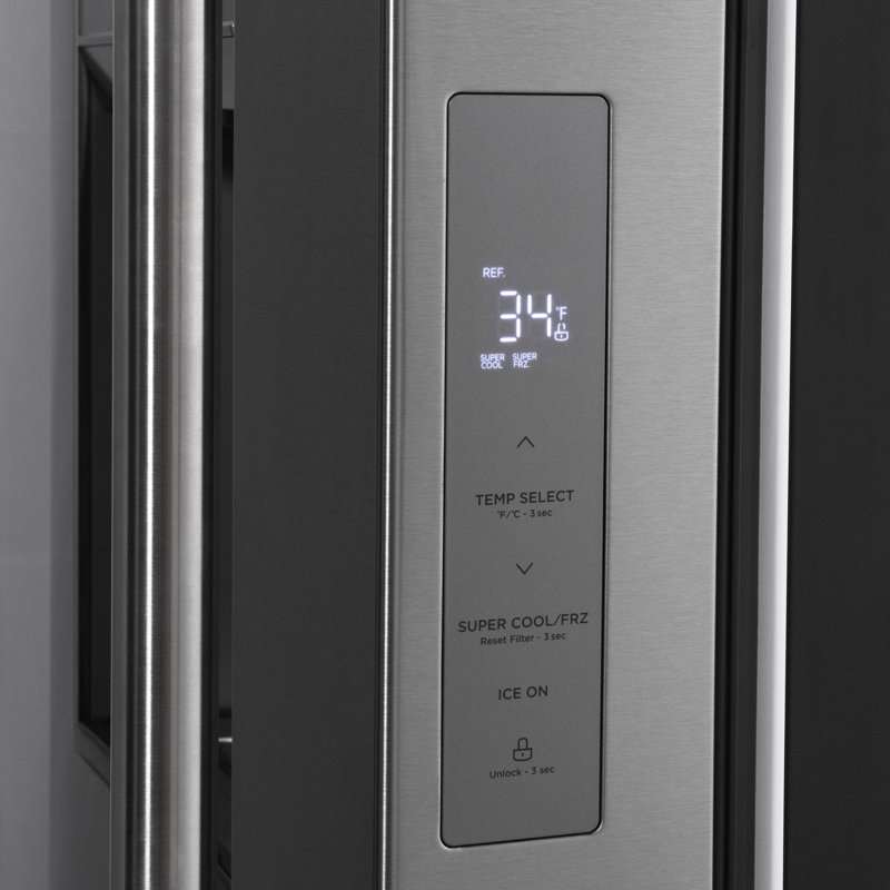 Zline 36 In. 28.9 Cu. Ft. Standard-depth French Door External Water Dispenser Refrigerator With Dual Ice Maker In Fingerprint Resistant Stainless Steel
