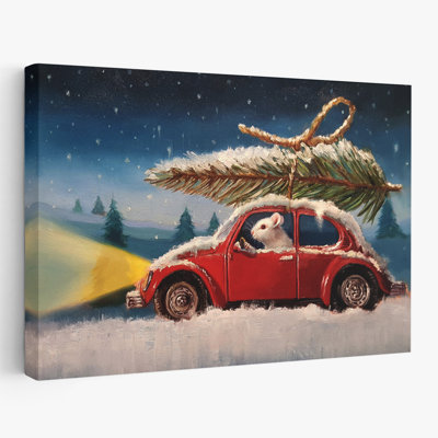 Tis The Season - Children Animals Urban, Pop, surréalisme, humour, neige, hiver, vacances, Noël, souris, art
