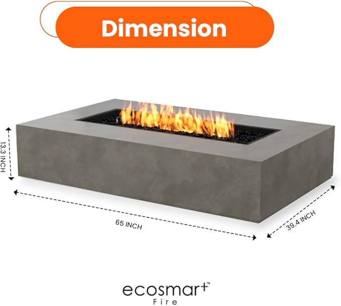 ECOSMART 13.3'' H Bio-Ethanol Outdoor Outdoor Fireplace, Natural