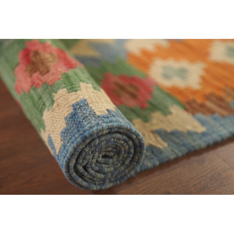 Reversible Wool Kilim Oriental Runner Rug 3x10