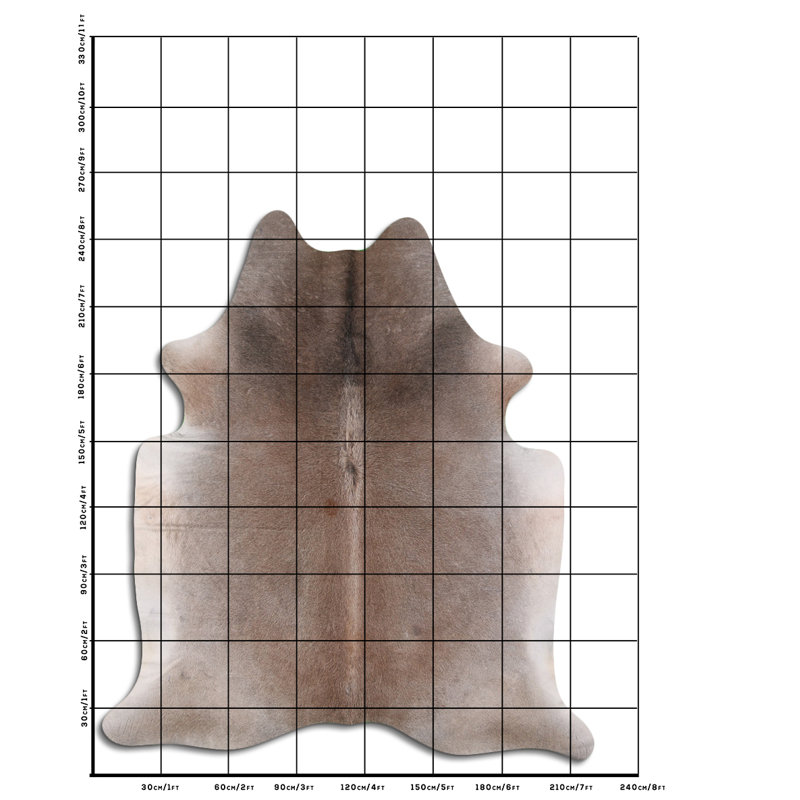 Adaline Cowhide Tan Grey Rug