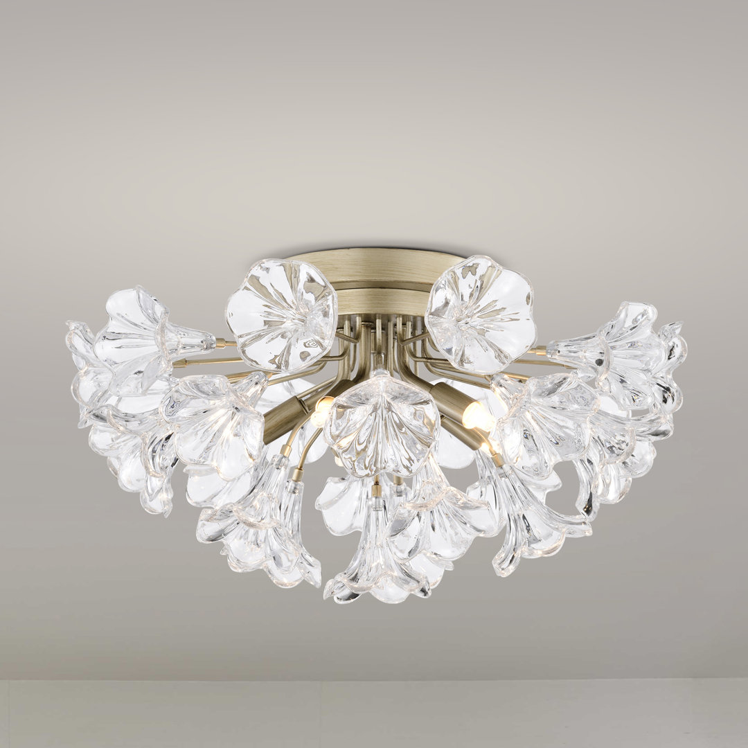 Parisi 5-Light 18.5" Brushed Silver-ish Champagne Semi Flush Mount Willa Arlo™ Interiors