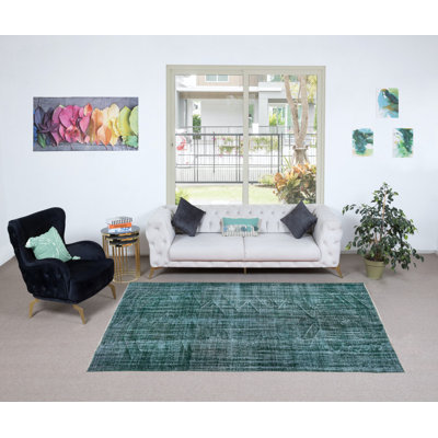 Tapis turc moderne fabriqué à la main de 5,2 x 8,6 pi avec style Shabby Elegance
