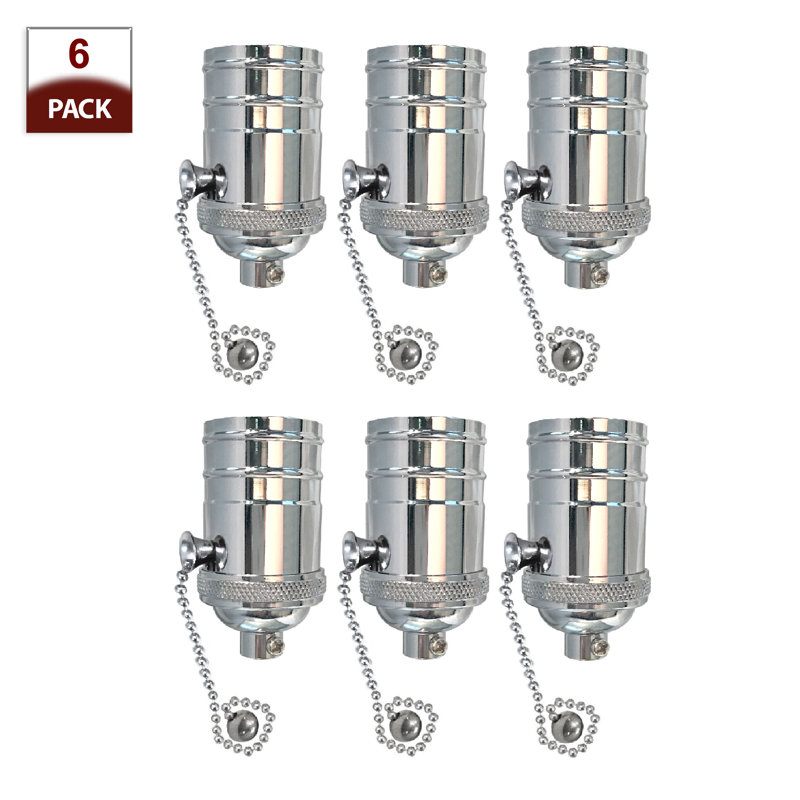 Pull Chain Lamp Socket Lighting Kit, Polished Nickel