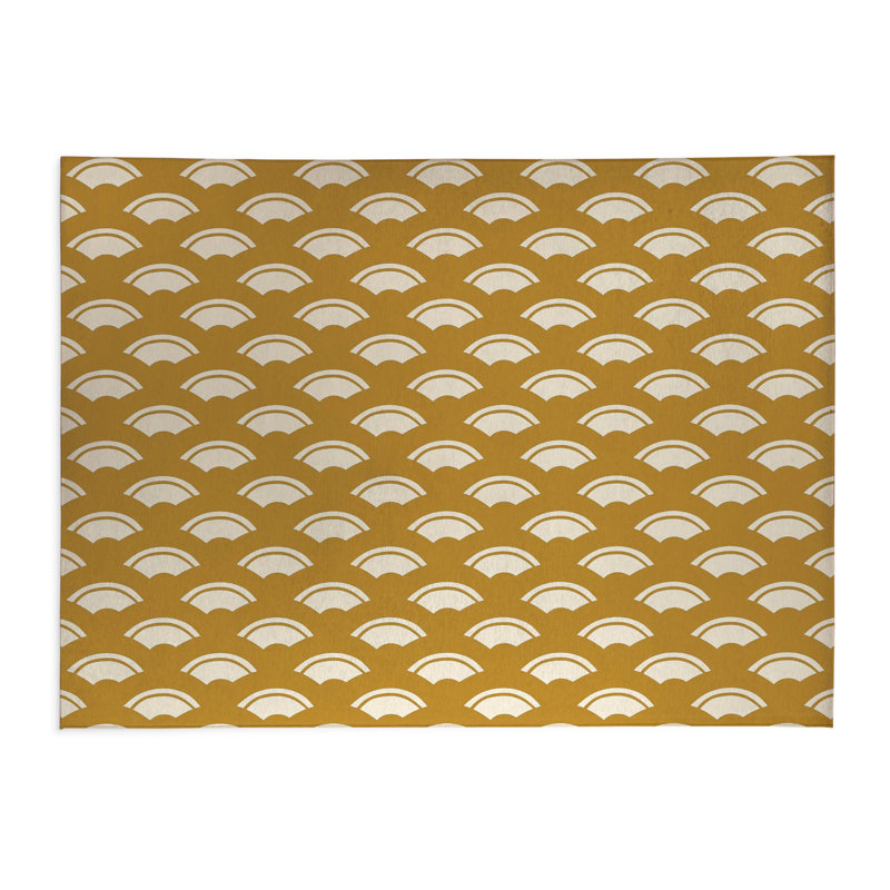Tapis de cuisine japonais, Ocre doré, Rectangulaire 2 pi x 3 pi