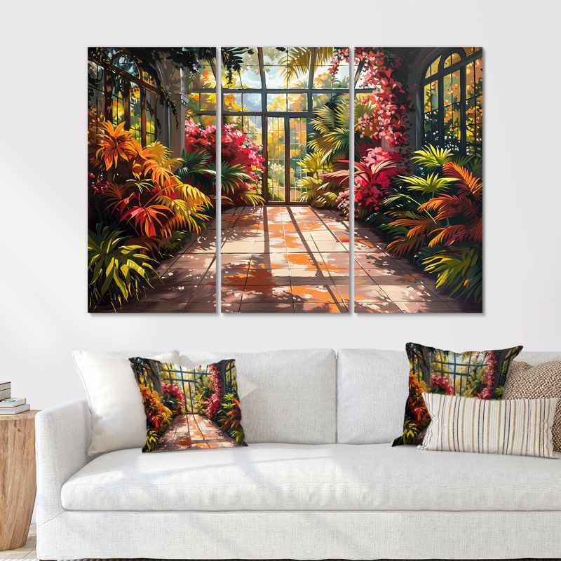 «Greenhouse Tropical Treasure I» - ensemble de décoration murale serre, Métal métal, H 32 po x l 48 po x P 1 po