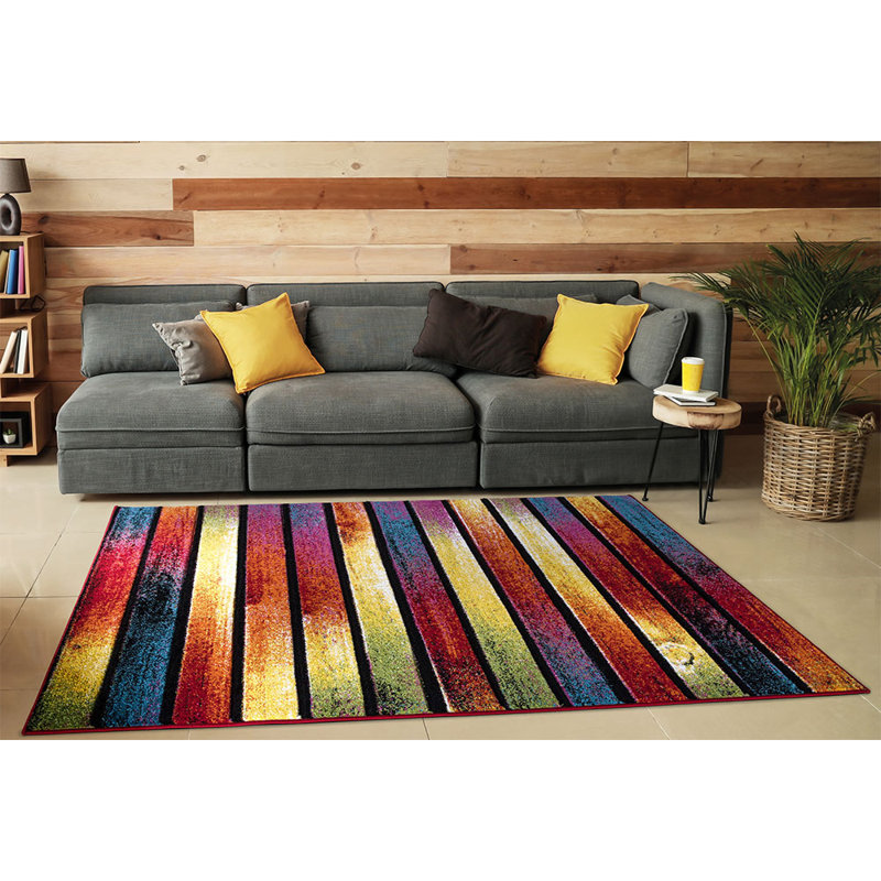 Multi Colour Hand Woven Area Rug, Rectangle 120 x 170cm