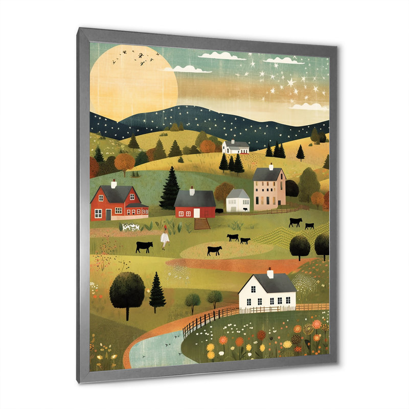 Country Vistas sur impression sur toile, H 20 po x l 12 po x P 1 po, Cadre simple argenté