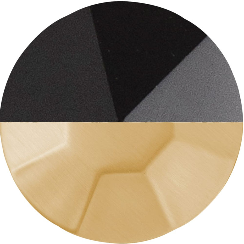 Chrysalis Collection Knob 1-3/16 Inch Diameter, Brushed Golden Brass/Black