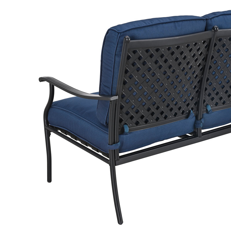 Granados 7 - Person Patio Sofa Conversation Set with Cushions, Blue