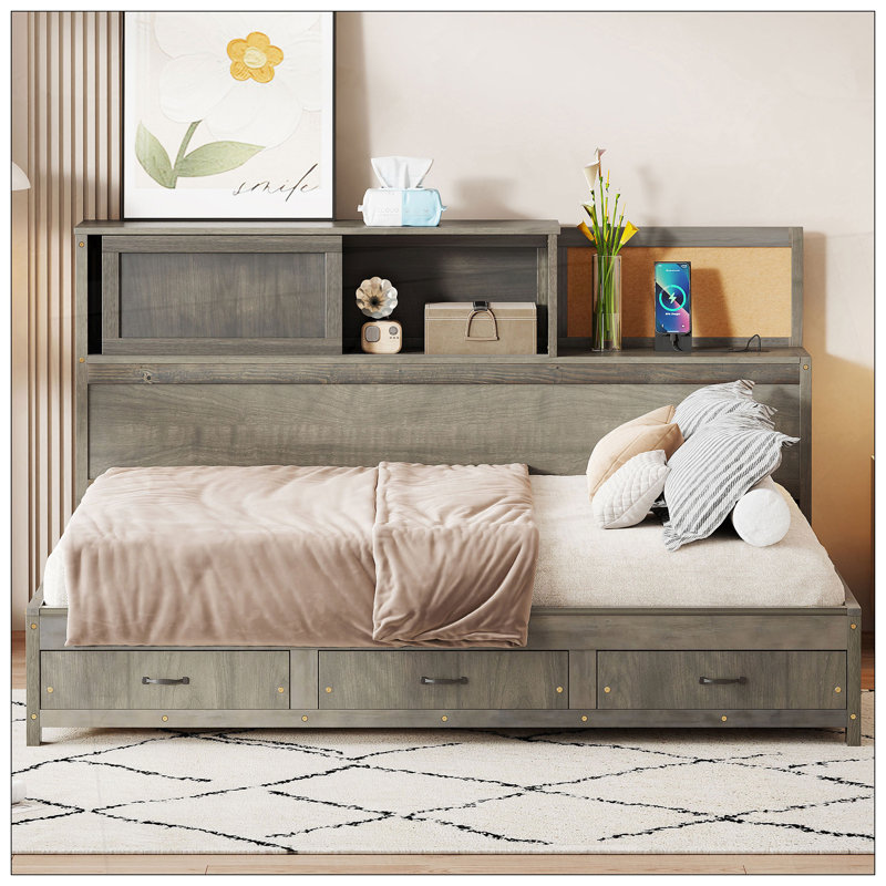 Lit pour chambre à coucher, Gris