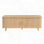 Table basse de style Mid-Century avec portes tambour et grand rangement caché