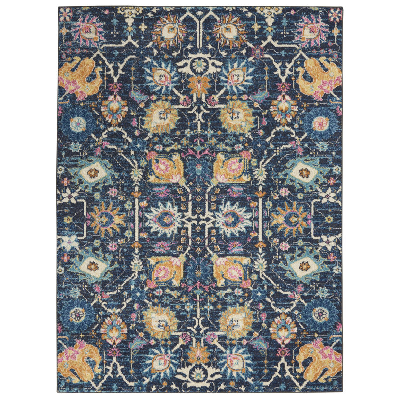 Geomar Ikat Synthetic Area Rug, Rectangle 160 x 221cm