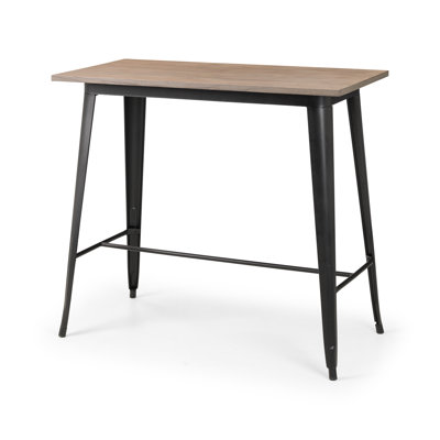 Ohlone Solid Wood Top Metal Base Dining Table