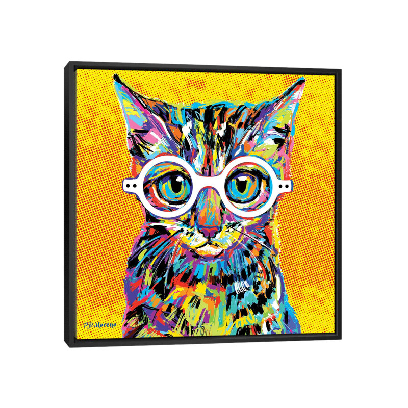 Peewee 1 Piece Wall Art on Canvas, 93.98 cm H x 93.98 cm W, Black Framed