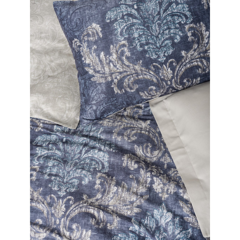 Ensemble de housse de couette luxueuse 100% satin de coton, beige | Housse de couette 53,1 po x 78,7 po et taie d'oreiller 31,5 po x 31,5 po | Impression réactive, contexture de 210 fils, lavable à la machine | Design élégant avec fermeture à boutons et enveloppes