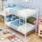 Twin Over Twin Bunk Bed Metal Frame With Ladder And Guardrails-925722703