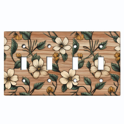 Copper Rust Patina Teal Print 4 - Gang Toggle Light Switch Standard Wall Plate