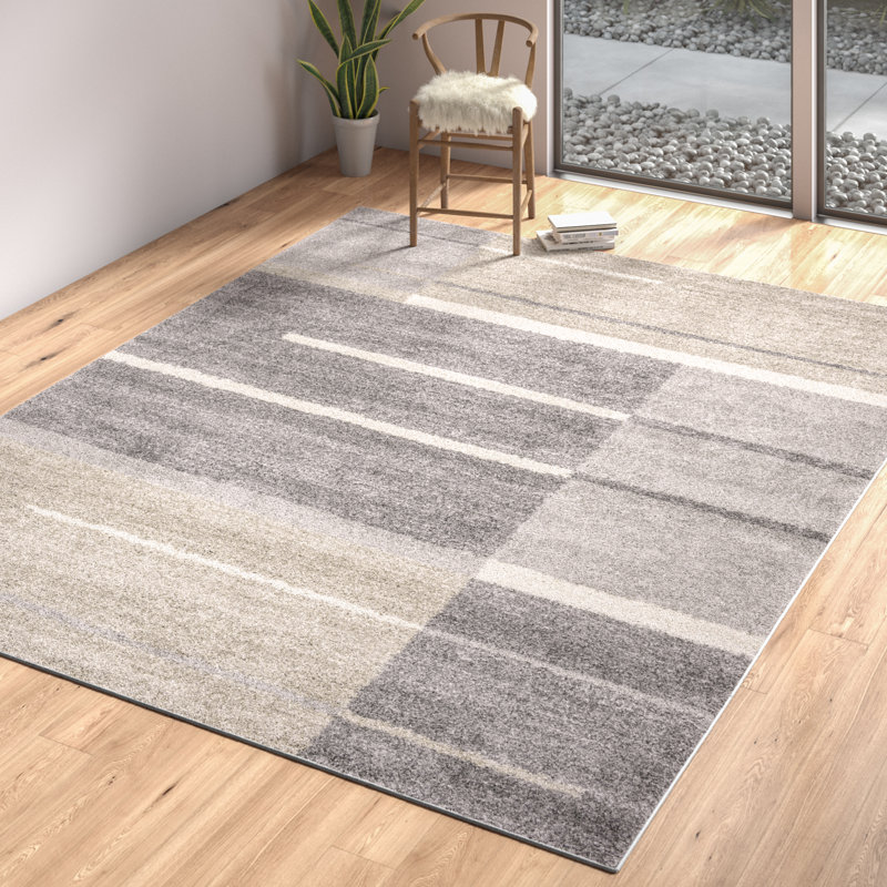 Tapis gris / taupe Akinola, Rectangle 7 pi 10 po x 10 pi 2 po