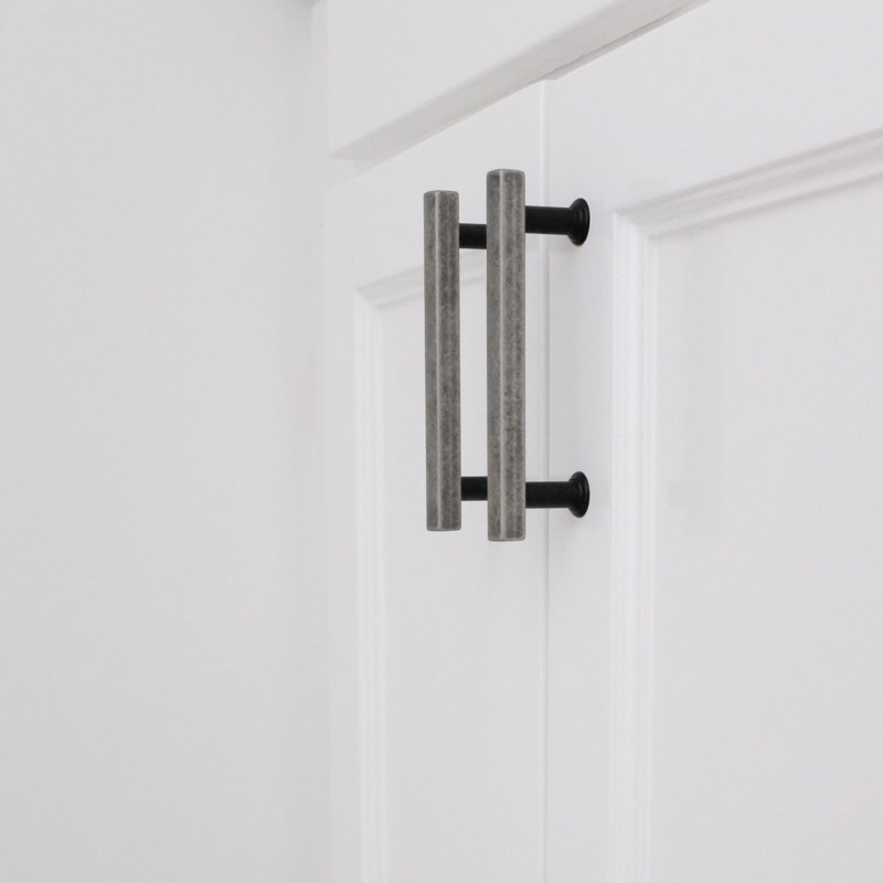 Mod Two Tone Bar / Handle Pull, Matte Black/Weathered Nickel, 5"