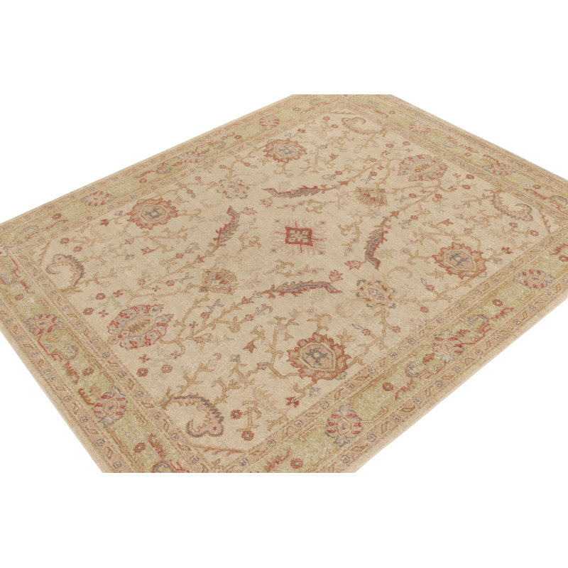 Distressed Homage Hand Knotted Wool Geometric Area Rug, Rectangle 10' x 14'