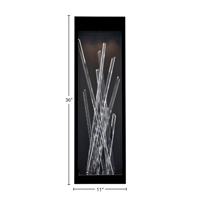 Arpione Esterno 1 LT Matte Black (fluorocarbon)/Clear Outdoor Wall Sconce Allegri, Matte Black, 36" H x 11" W x 5.5" D, 18 W
