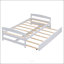 Lit plateforme simple avec lit gigogne simple, blanc