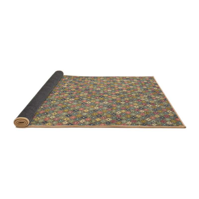 Tapis abstrait gris / orange, Rond 4 pi