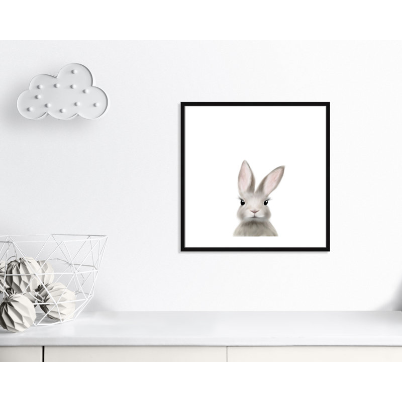 Art encadré en lapins forestières, Encadré de boîte noir, H 27,5 po x l 27,5 po x P 1,19 po