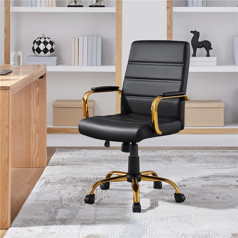 Fauteuil de direction à dossier moyen Lineville Lineville, Noir, noir, noir, noir