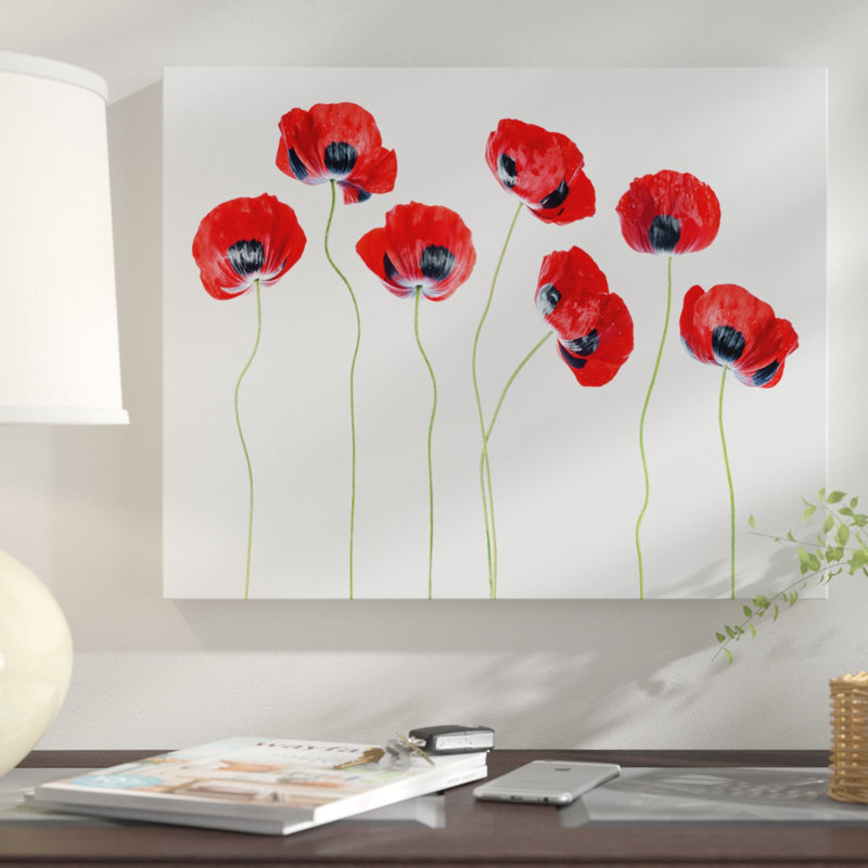 " Ladybird Poppies ", 20" H x 30" W x 1.5" D
