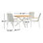 Ensemble de salle à manger d'extérieur rond pour 4 personnes de 47 pouces Enduro, plateau de table en teck et accoudoirs, mobilier de patio toutes saisons