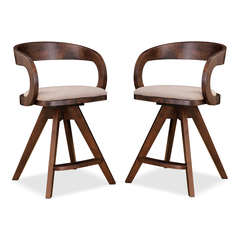 Rozella Solid Wood Counter Height Arm Chairs