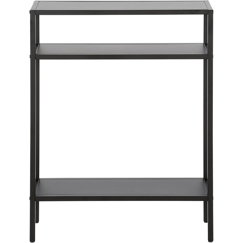 Large console rectangulaire avec tablettes en métal