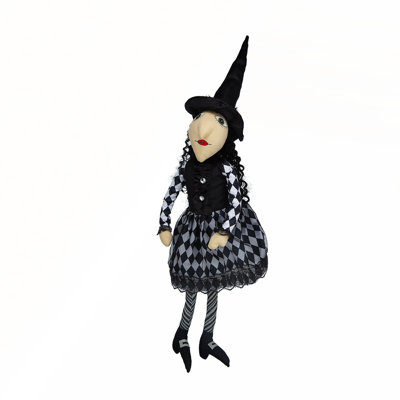 Décoration de sorcière d'Halloween peinte à la main, charmante et fantaisiste pour une décoration festive