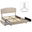 Grand lit plateforme avec rangement-473279542