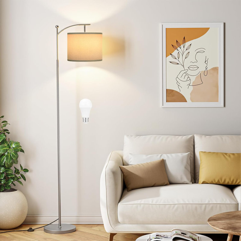 Lampe sur pied réglable avec 3 températures de couleur, abat-jour rotatif et interrupteur à pédale pour le salon, la chambre à coucher, le bureau ou la salle de classe