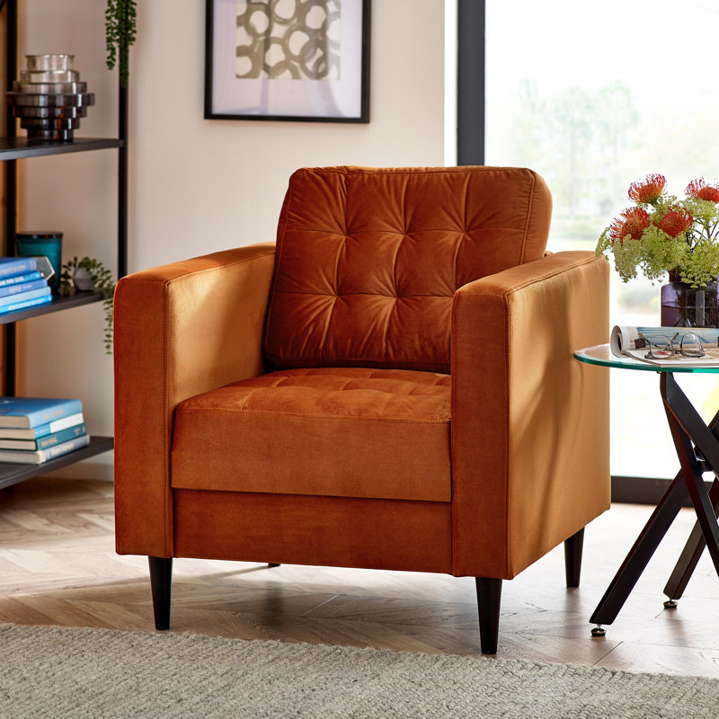 Jodi Velvet Armchair, Orange