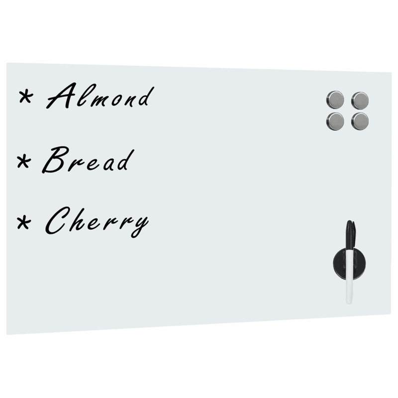 Magnetic Glass Dry Erase Board, Rectangle 30 x 50cm, White