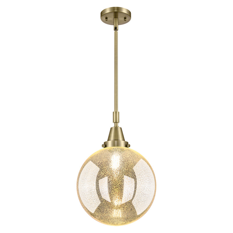 Luminaire suspendu sphère 1 lumière Lorri, Laiton antique