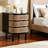 Briven 3-drawer Nightstand in Wood and Rattan, Black/Natural 25.48'' H X 19.48'' W X 19.91'' D