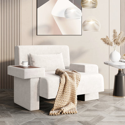 Fauteuil surdimensionné avec accoudoirs asymétriques - siège de 19,5 po de large et rembourrage supplémentaire pour fauteuil de 48 po de style accoudoir carré