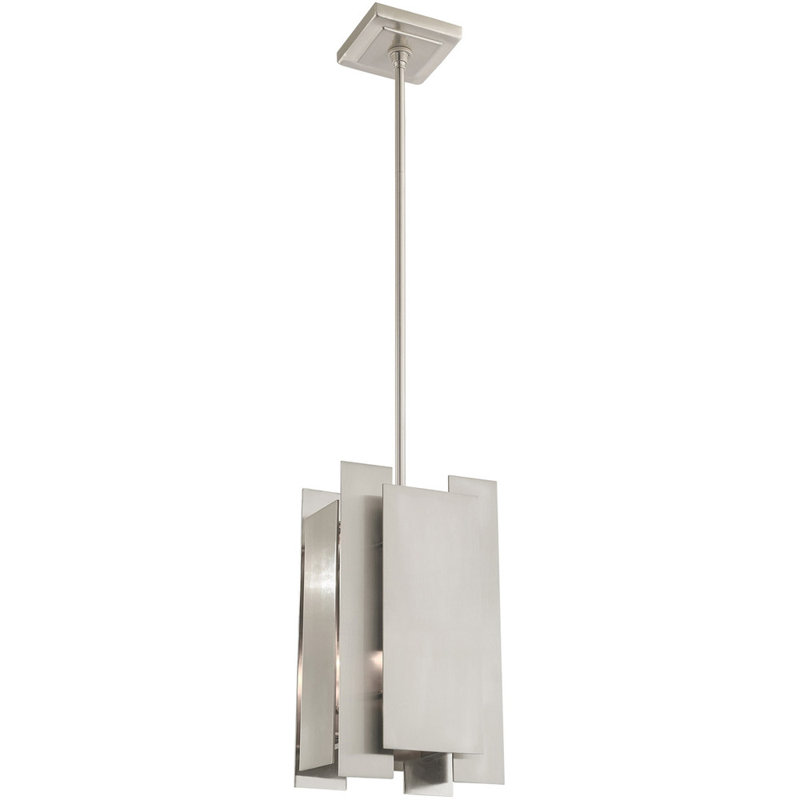 Varick Brushed Nickel 1-Light Mini Pendant with Metal Shade
